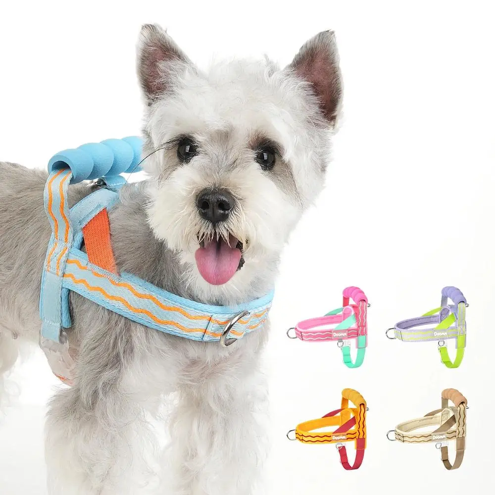 Pet Dog Harness, Summer Non-Tightening Chest Harness with Foam Handle, Can Be Used as a Traction Rope, Stylish Harness for Small and Medium-Sized Dogs