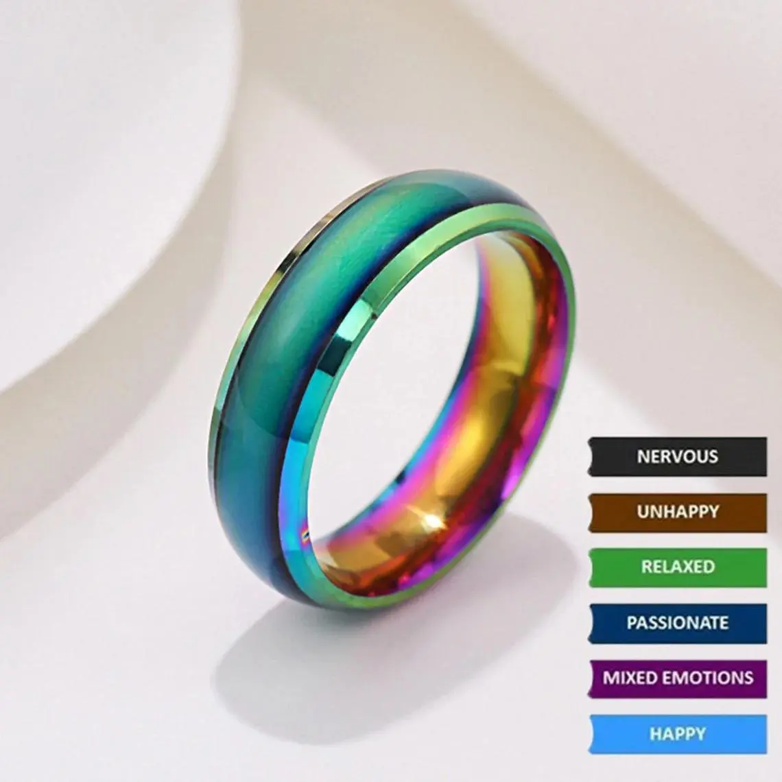 Color Changing Mood Ring for Men and Women, Classic Oval Jewelry Piece with an Adjustable Fit