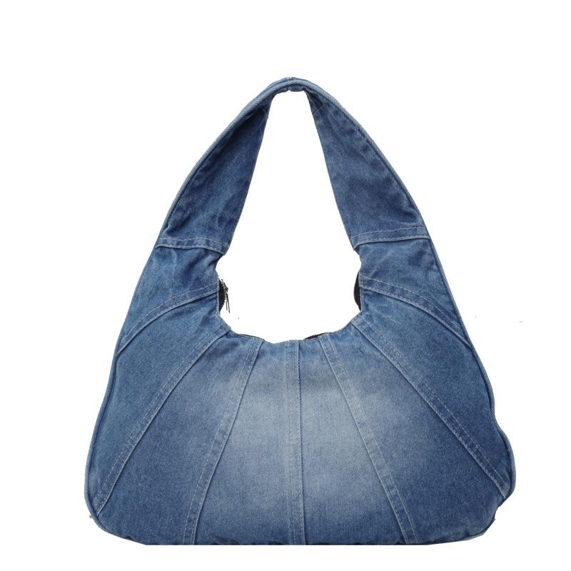 Fashionable Denim Shoulder Bag for Women – New Trendy Design for Cool Girls – Small Casual & Practical Everyday Armhole Bag
