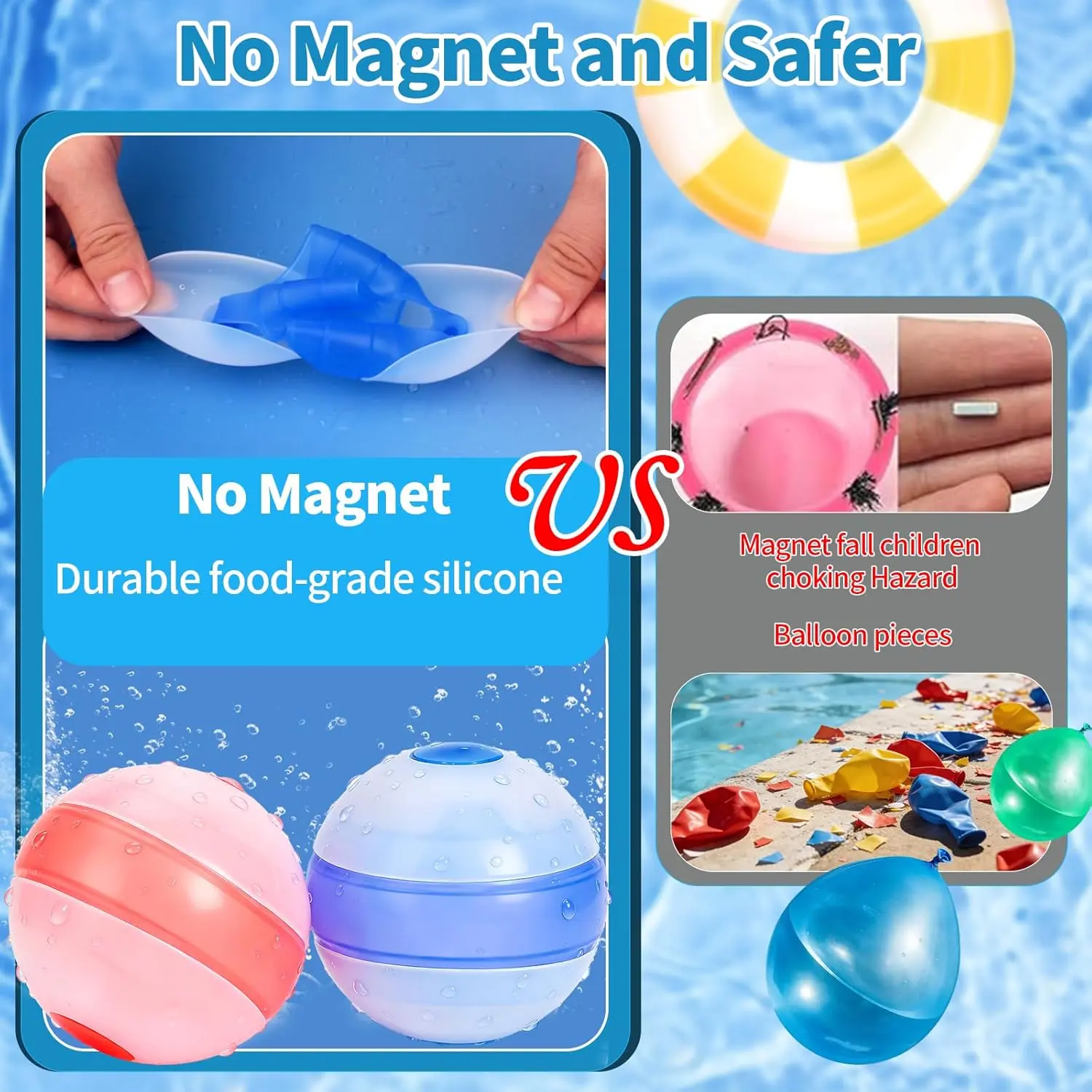 Reusable Water Balloons,Refillable Water Balloons Quick Fill,Soft Silicone Water Splash Balls for Toddler Age 4-12,Self Sealing Water Toys for Kids Summer Games,Outdoor Beach/Pool Party(12pack)fidget toys