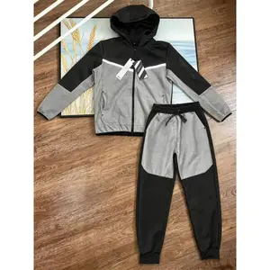 Men's AeroCool Ultra Tech Set Fabric Menswear Stylish Casual Overalls Stretch Suits Long Sleeve Plain Tracksuit Sweatsuit Hoodie two piece   set men two-piece outfit track suit Contrast