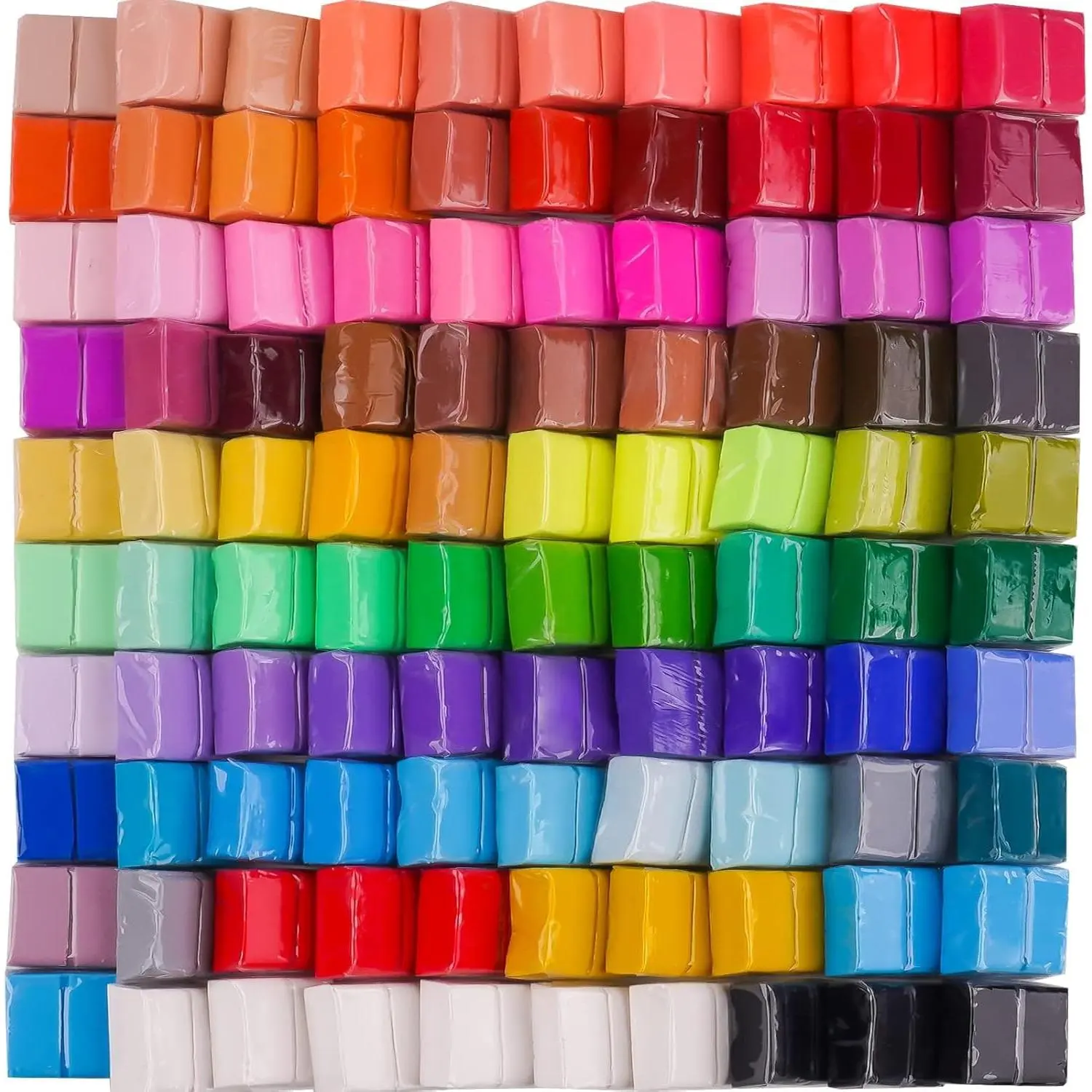100PCS Polymer Clay Value Pack 82 Colors in Bulk Small Blocks Starter Kit with Tools, Individually Wrapped Oven Modeling Clay, Molding DIY Clay, Baking Clay for Sculpting for Kids Beginnerfidget toys
