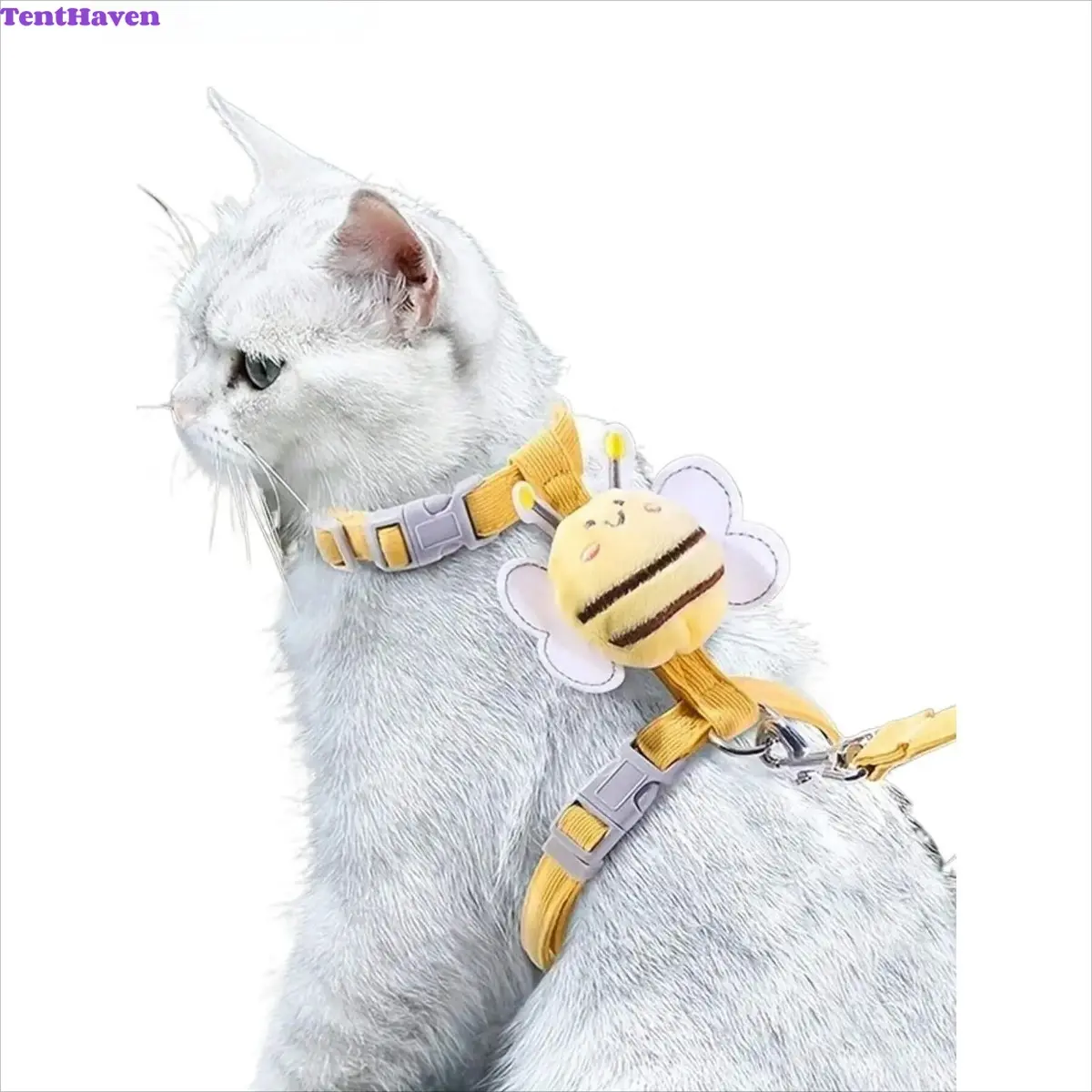 Kitten Harness & Leash Set, Escape-Proof 3D Bee Vest with Adjustable Straps, Collars & Harnesses Combo Pack for Cats, Kitten Harness And Leash Set, Walking, Bee-Shaped, No-Choke, Leashes tiktokshopbacktoschool