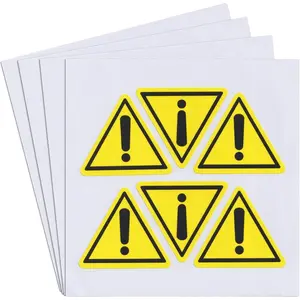 - Yellow Triangle Exclamation Mark Sign Stickers | Self-Adhesive Peel and Stick Vinyl Label - 4cm (1.57 inches)