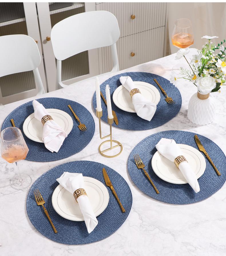Minimalist Round Woven Placemats| Heat Resistant & Oil-Proof PP Dining Mats| Modern Solid Color Table Decor| Easy Clean Kitchen Essentials for Hosting & Daily Use