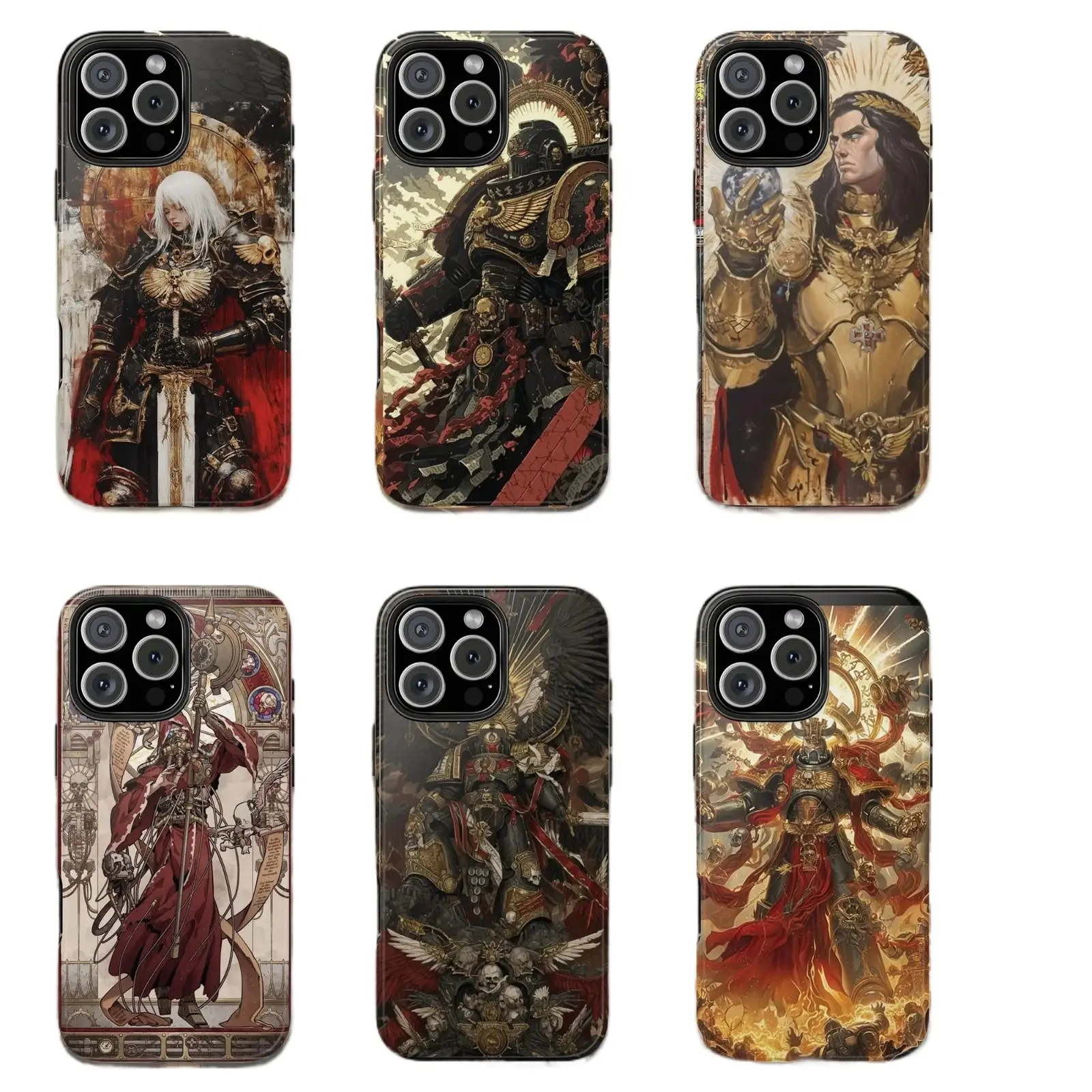 Warhammer 40000 Smartphone Grimdark Sci-Fi Gaming Glossy Phone Case For IPhone 17-11, Pro Max, Pro Plus, and Samsung S26-23 Safety Two-In-One Case Protection Safety Case