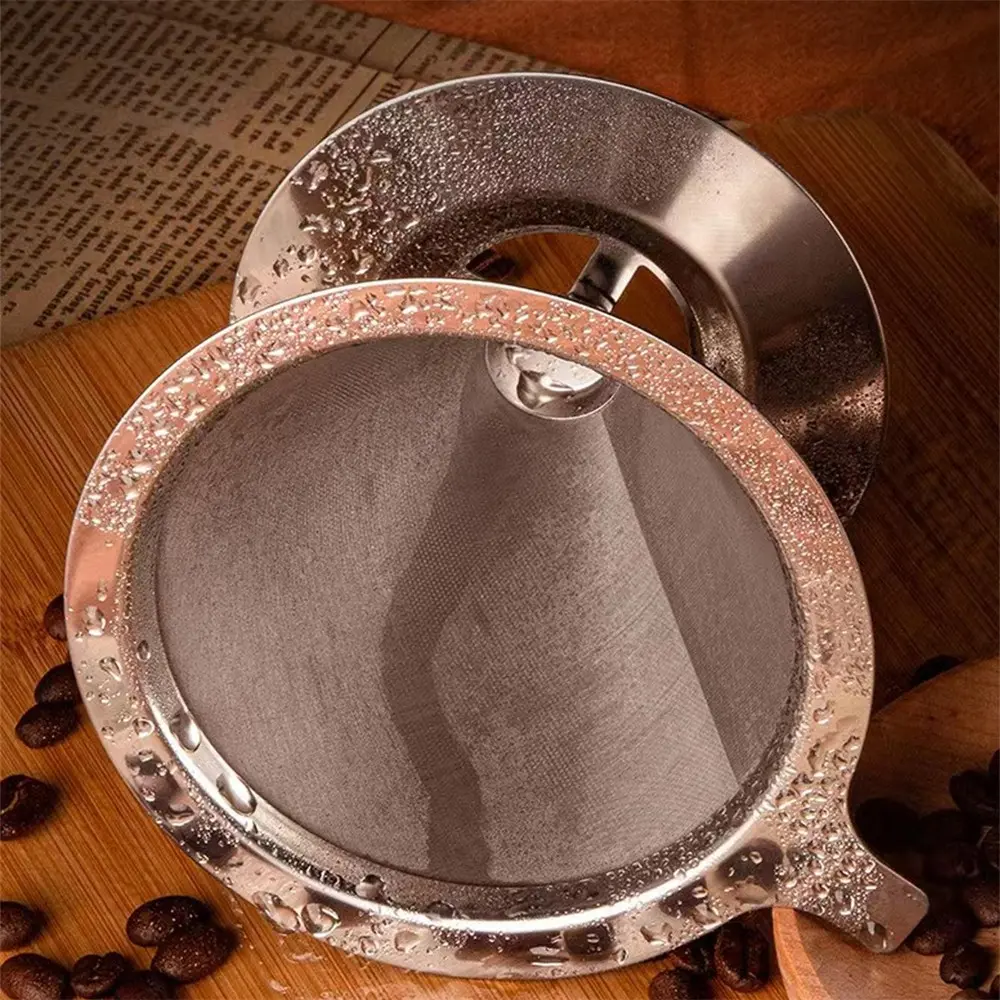 Stainless Steel Coffee Filter, Dual Layer Coffee Strainer, Food Grade Filter, Cafe Tea Separator, Drip Funnel, Kitchen Essential