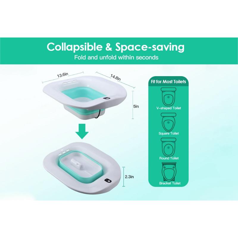 Electric Collapsible Sitz Bath | Comfortable Cleansing Bidet Seat with Adjustable Temperature for Ultimate Relaxation, Portable