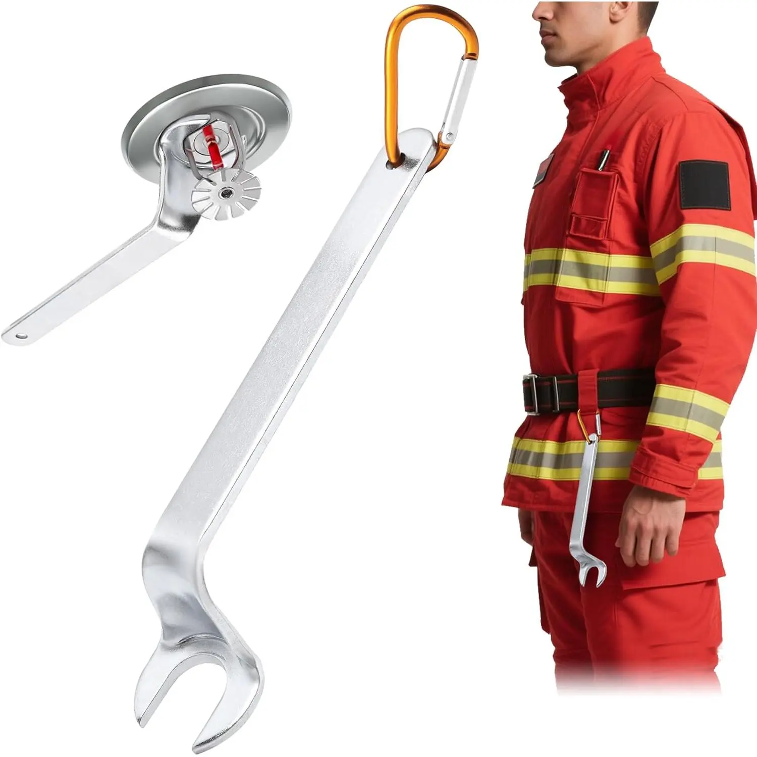 Fire Sprinker  wrench Tool With Spring Snap Hook Fits  brands of 1/2" fire sprinkler heads including Semi Recessed/Embedded/Concealed/Exposed(1 Pack)