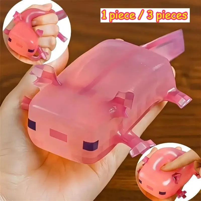 Cute Axolotl Stress Relief Toy, Mini Soft Gel Squishy Doll, Emotionally Relaxing Slow Rebound, Decompression Squeeze, Anxiety Relief Squishy Toy