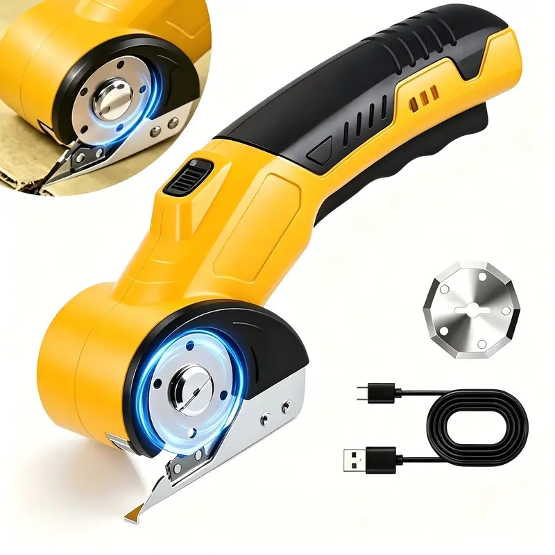 Wireless cardboard cutter, electric scissors cardboard cutter, rechargeable cutter, rotary cutter for cardboard and leather