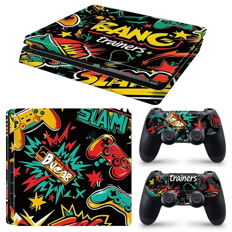 Ps4 Slim Sticker, Graffiti Art Design, Vinyl Material, Waterproof and Scratch-Resistant, Easy Removal, Full Protection, Customizable Decor