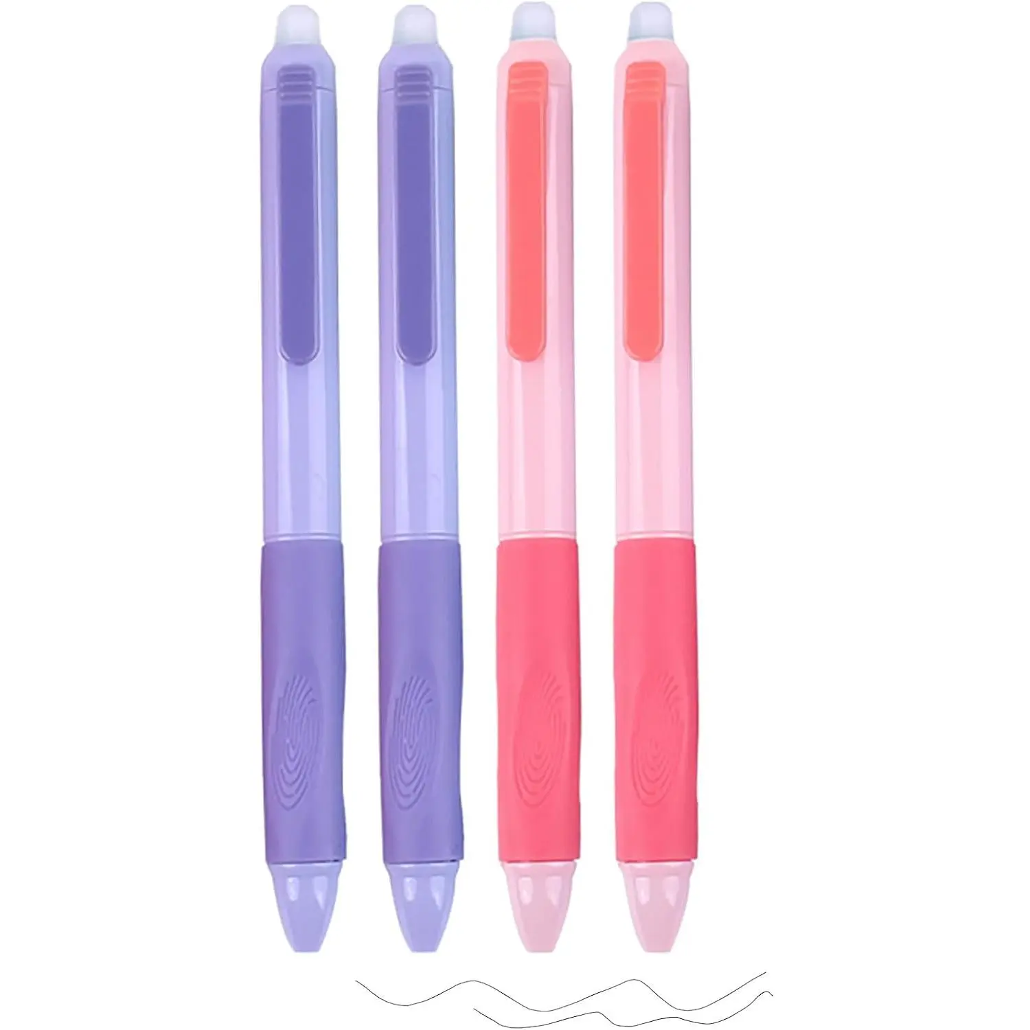 4 count Retractable Erasable Pens Fine Point 0.5mm Black Erasable Gel Pens Smooth Writing Pen for Women Office Drawing Planning Supplies (, Black)