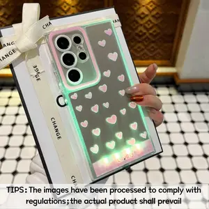 Voice-activated glowing full-screen heart phone case, personalized unique incoming call light design, suitable for Samsung Galaxy S24/S25/S26/S24U/S25U/S26U/S26PlusA35/A36/A55/A56, fashionable protective case, unique design for daily use, protective shell