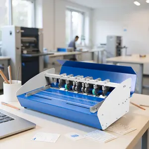 460mm Folding Paper Creasing Perforating Maker with Scale Ruler Multifunction Adjustable Folding Machine for Photos Documents Menus Envelopes Note