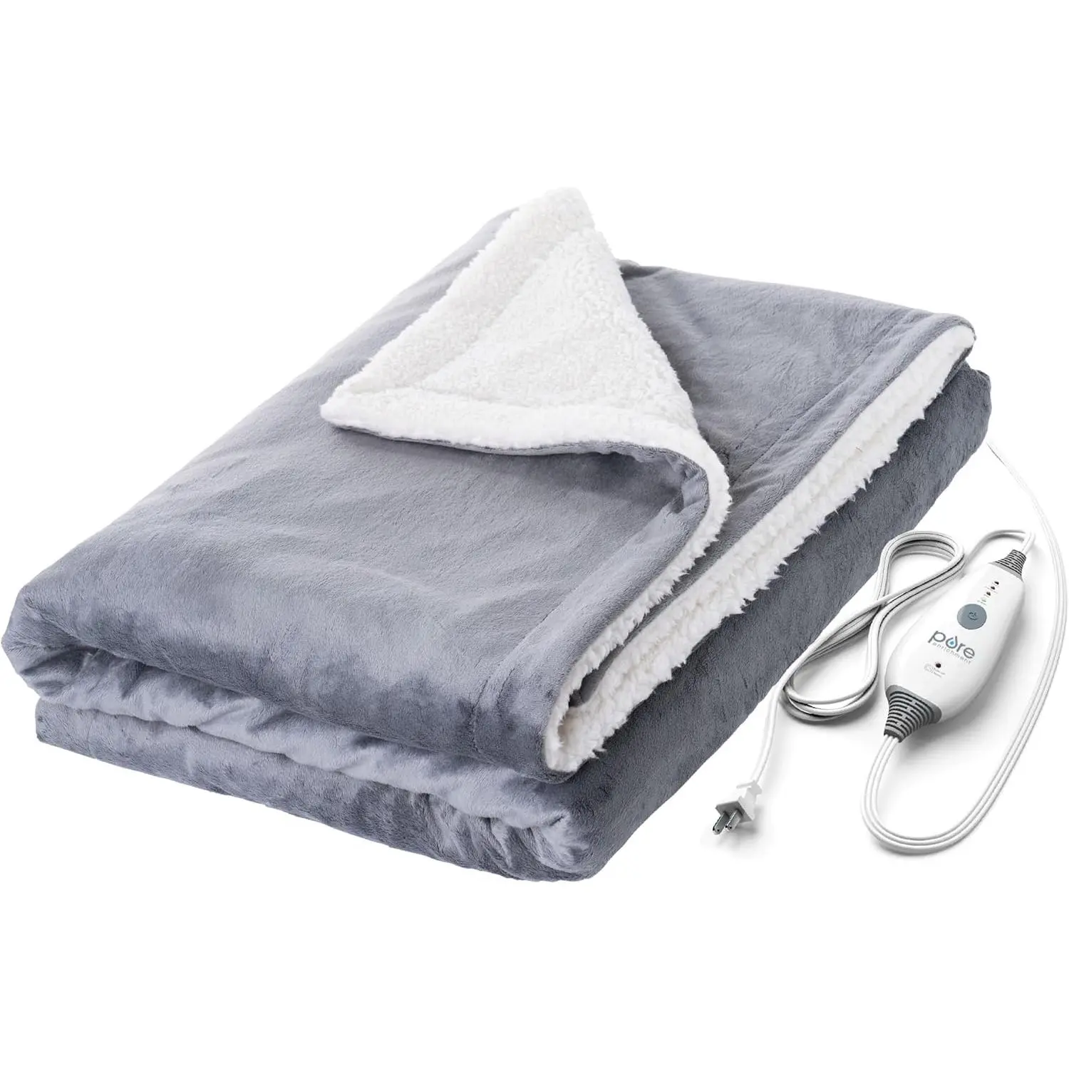 WeightedWarmth - 2-in-1 Heated Weighted Blanket, 13 lbs (50” x 60”) Large, 4 Relaxing InstaHeat™ Settings, Cozy and Soft Micromink and Sherpa, Reversible Throw with Storage Bag