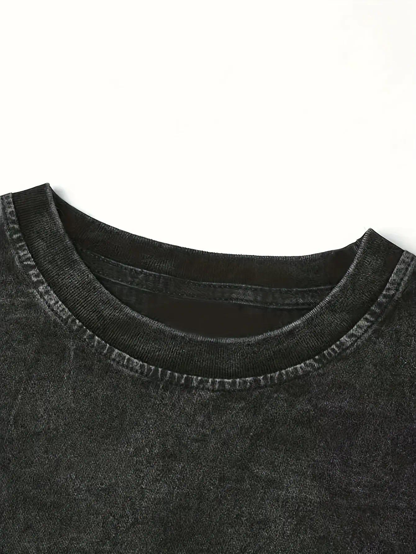 Hanma Baki Anime Double Printed Vintage Washed Tee Unisex Oversize Heavyweight Cotton T-shirt for Anime Fans and Lovers boyfriend  tees