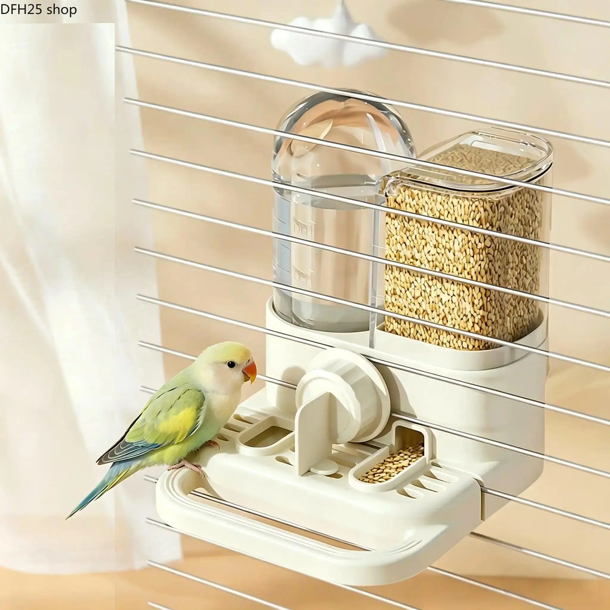 Automatic Bird Feeder And Water Dispenser For Small Birds Cage Mounted Gravity Design With Clear Container No Spill Feeding System For Indoor Outdoor Use