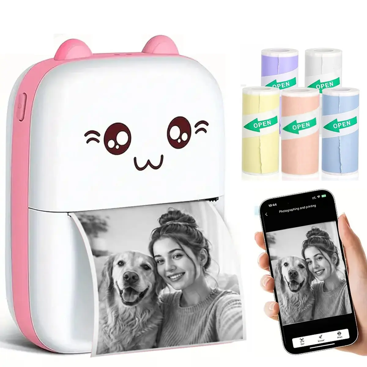 Wireless Mini Printer, Ink-Free Thermal Label Maker, Ideal for Notes, Photos, DIY, Gifts, Office, Home, School Use