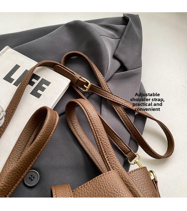 Women's Elegant Commuter Purse for Work, Simple Fashion Handbag 2pcs Set with Matching Pouch, Retro Chic Crossbody Shoulder Bag, Versatile Tote for Daily Office and Business Travel