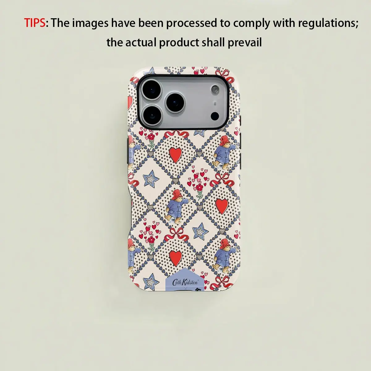 Paddington Bear Heart Valentine Blue Star Butterfly Watercolor Phone Case, Shockproof Dual Protection, iPhone 17-11 Series, Festive Gift
