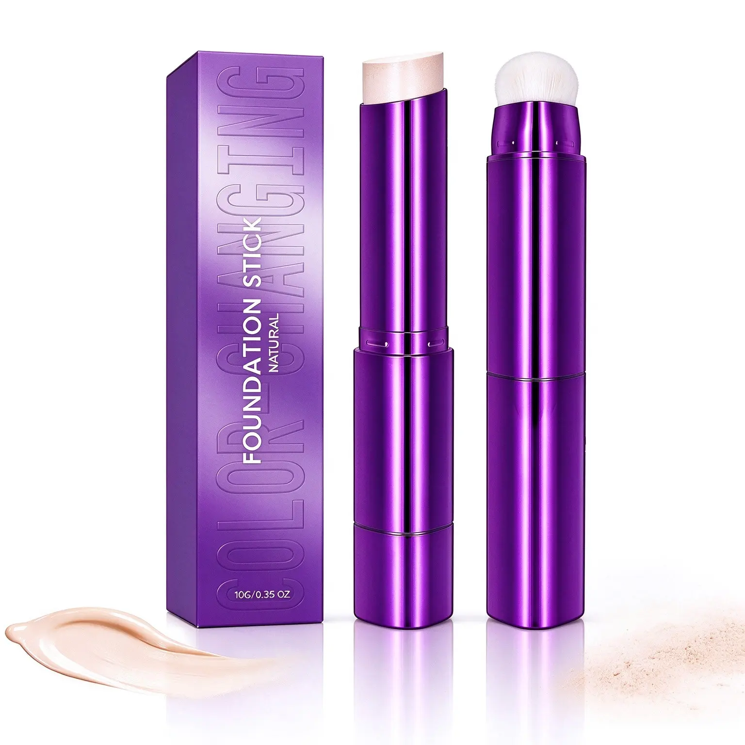 Official Foundation Stick, Changing Foundation Stick, 2-in-1 Color-Changing Foundation Stick, Hydrating, Long-Lasting, Lightweight Matte Concealer Foundation Stick