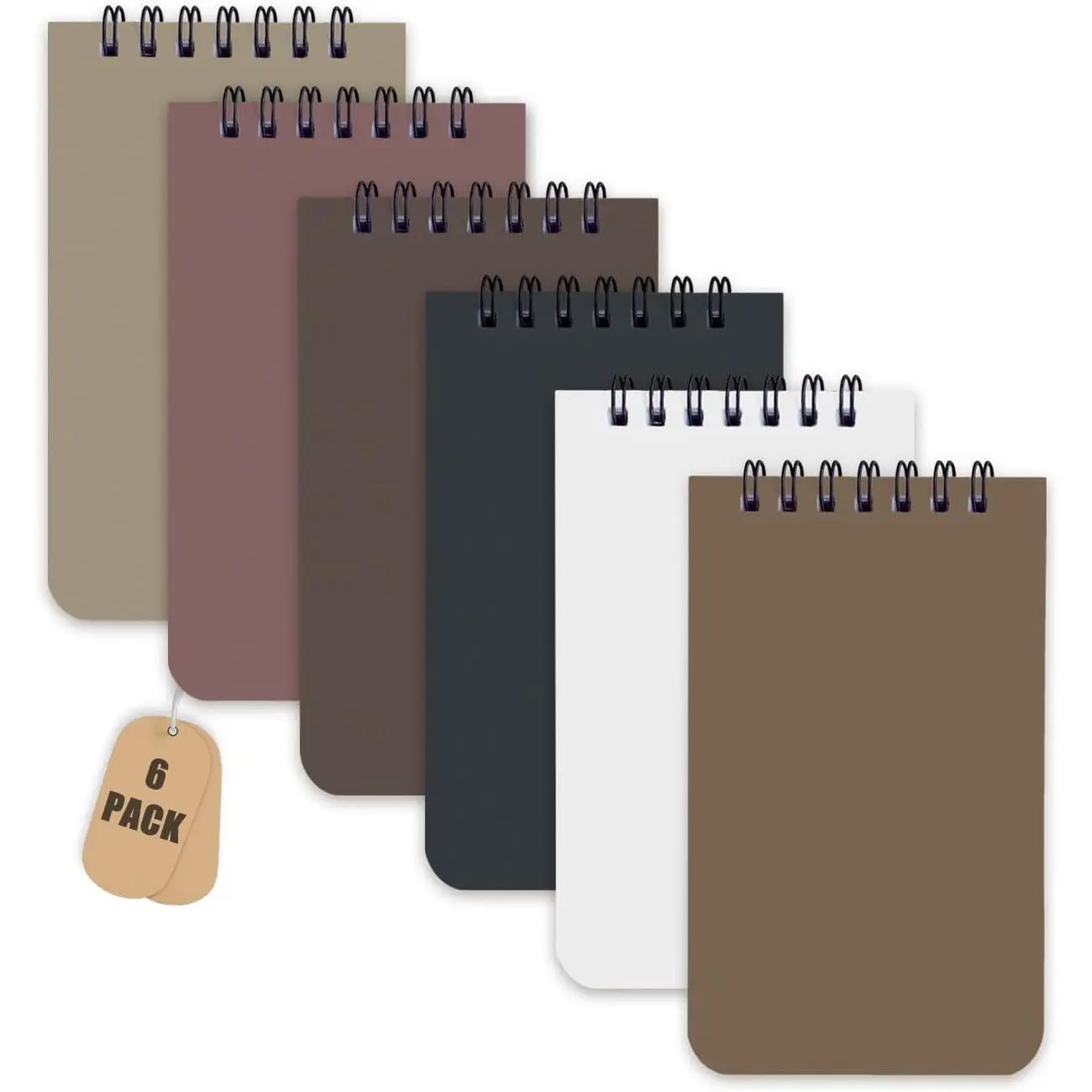 6 Pack Small Pocket Notebook Small 3x5 Spiral Notepads With Lined Pages, Small Top Spiral Notebook Little Mini Memo Steno Note Pads for Outdoor  Office College School