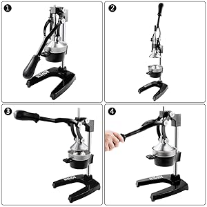 ROVSUN Professional Citrus Juicer Lemon Squeezer, Commercial Manual Fruit Press Juicer for Lemon Pomegranate Orange Juice, Heavy Duty Hand Press Orange Juicer Press and Lime Squeezer Stand