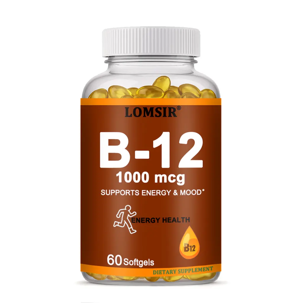 Vitamin B-12 1000 mcg - Supports Cellular Energy, Healthy Brain & Nerve Function, Suitable for Men and Women - 60 Softgels