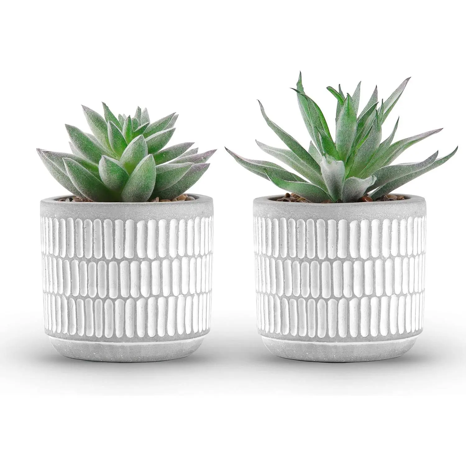 Set of 2 Succulents Plants Artificial Fake Cactus Plants for Living Room Bathroom Bedroom Aesthetic Home Shelf Decor