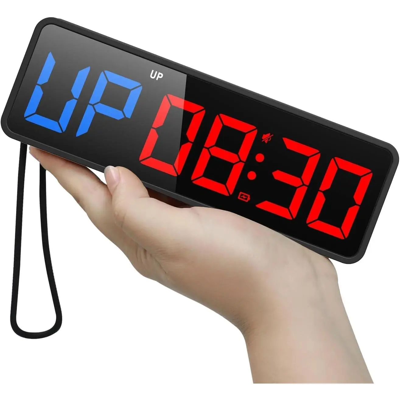 Small Portable Gym Timer Clock, Strong Magnet, Workout Interval Timer with Powerful Battery, Stopwatch, Remote Control, Adjustable Brightness, Fitness Digital Timer for Home/Garage/Boxing