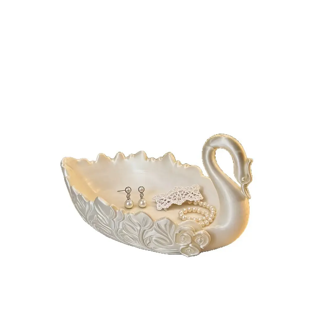 3D Printed Swan Storage Tray, Nordic Luxury Desktop Decoration Ornament, Artistic Creative Office Ornament, Medium-Density Fiberboard Material