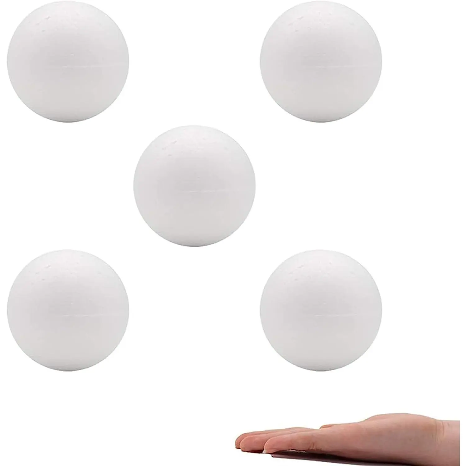 3 Inch 5 Pack White Craft  Balls Round Polystyrene  Balls for Arts Household School Project Party Decoration