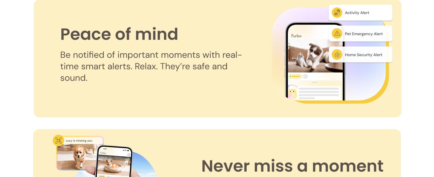 Mini Pet Camera [Subscription Required] Unlock Camera w/Paid Plan: Home Security with Dog & Cat Safety Alerts, 2-Way Audio, Mountable Smart Cam w/Phone App (Low Risk, 3mo Min. Cancel Anytime)