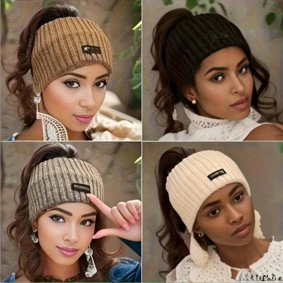 Women's 4-Piece Stylish Sports Headbands - Female Plain Everyday Elastic Ear Warmers, Soft Stretchy Minimalist Solid-Color Headbands for Women, Great New Year's Gift from TikTok Shop