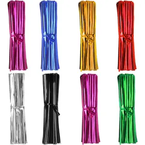 3200 Pcs Twist Ties, Plastic 4" Metallic Twist Ties, Twist Ties for Bags, Wire Ties Reusable Twist Bread Ties for Household and Office Use (8 colors)