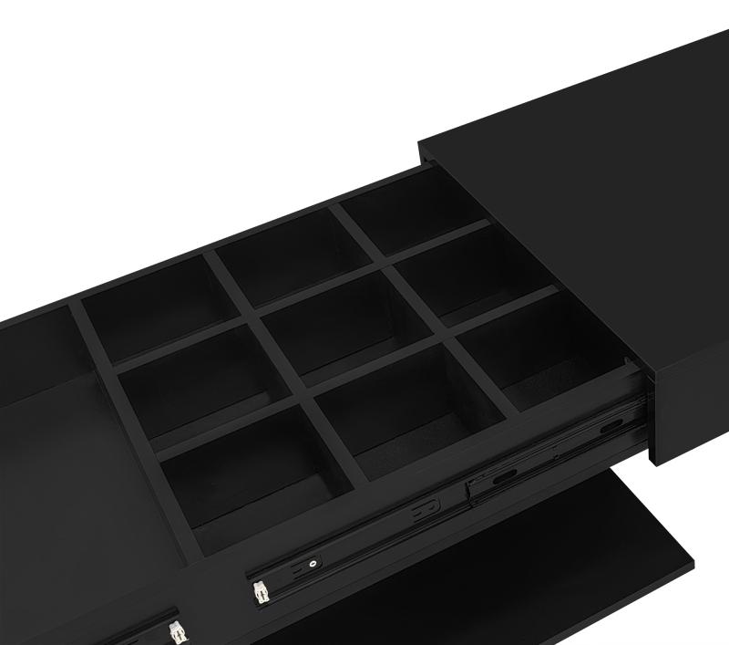 41.3''-76.7'' Extendable Coffee Table, Efficient Central Coffee Table with Multiple Storage Compartments, Multifunctional Adjustable Coffee Tables with Hidden Storage Space for Living Room,Black