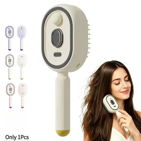 Electric Spray Air Cushion Massage Comb, 2026 Electric Steaming Massage Hair Care Brush, Mist Massage Comb Multi-Functional for Hair For Reduce Frizz, Nourishes Hairs, Anti-Static, Anti Static Hairbrush, Misting Hair Brush, Hair Grooming Brush (Beige)