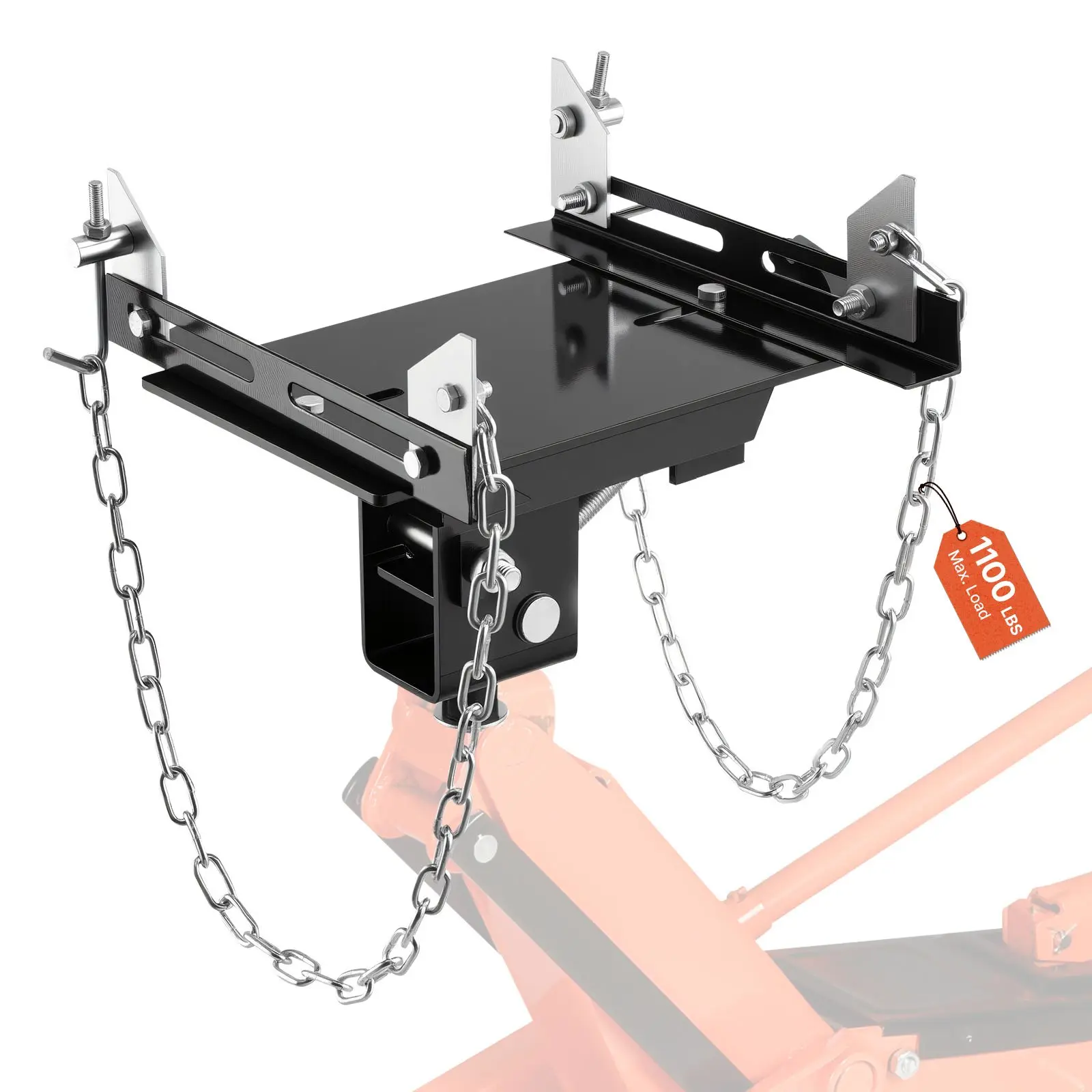 【DealsForYouDays】VEVOR Transmission Jack Adapter, 1100 lbs / 0.5 Ton Load Capacity Automotive Transmission Lift Adapter, Heavy-Duty Steel, for Floor Jack with 1-1/5 in Detachable Saddle Shaft, for Garage, Repair Shop