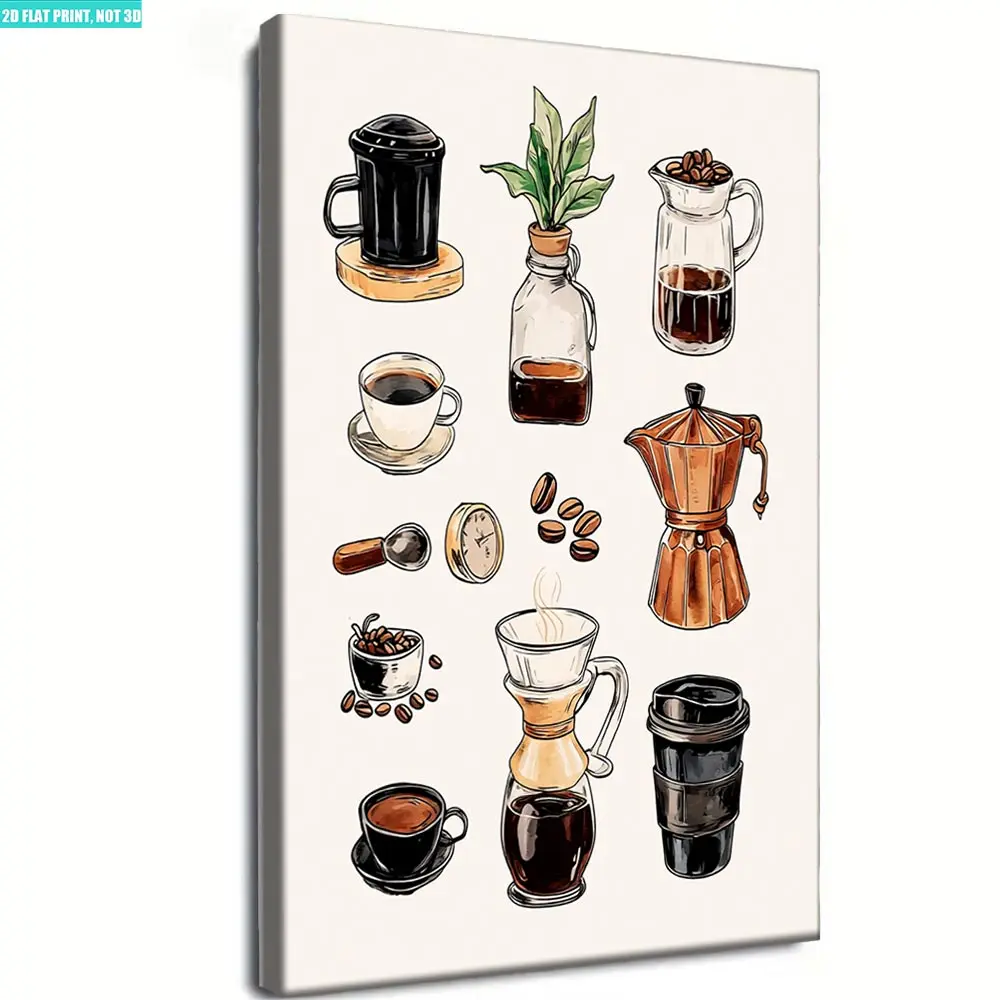 Minimalist vintage coffee chart print wall art, retro decorative artwork for bar counter, restaurant and kitchen, ideal wall decor for coffee lovers and baristas church unique art decoration
