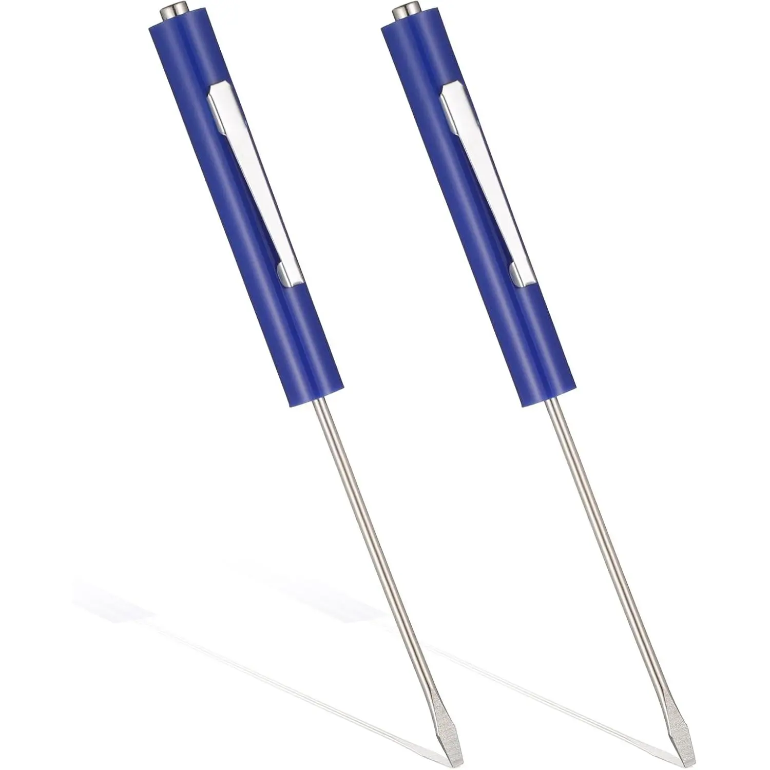 2 count Pocket , 2 in 1 Small  Mini Portable Slotted Screwdrivers with Clip for  Factory Mechanical Repairing, Blue