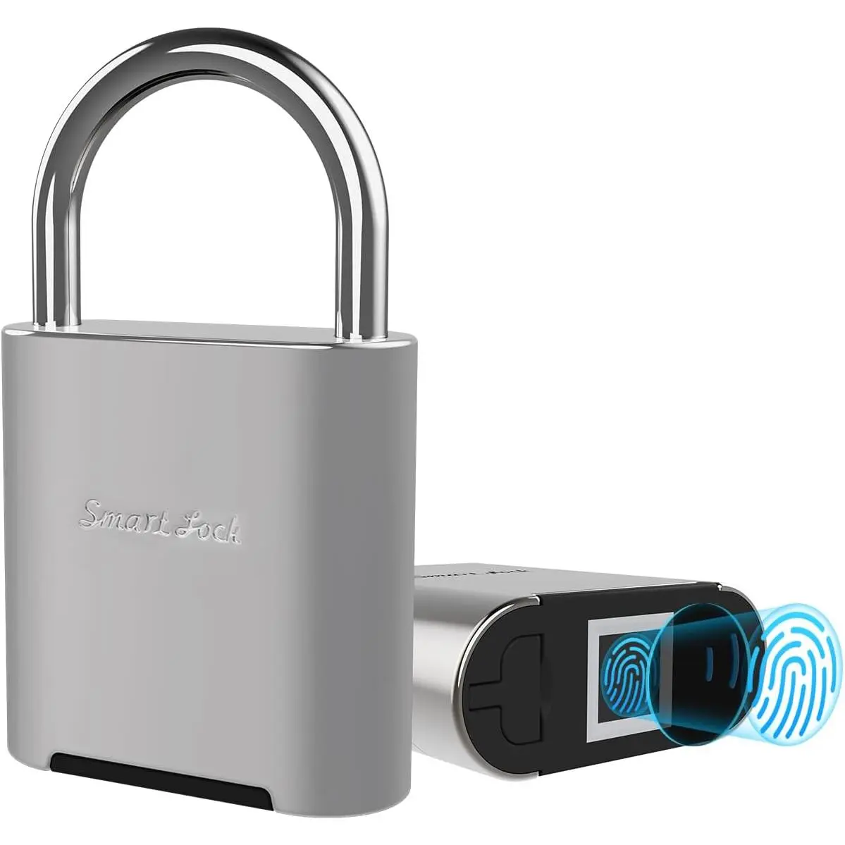 Biometric Fingerprint Padlock with Biometric Scan, IP66 Rated Rechargeable Zinc Alloy Gym Lock for Athletes, School Lockers, Pools, Luggage