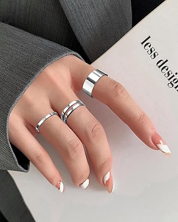 YADOCA 12/17PCS Knuckle Rings For Women Silver Gold Tone Stainless Steel Midi Rings Set Simple Stackable Finger Rings Adjustable Open Stacking Plain Band Rings