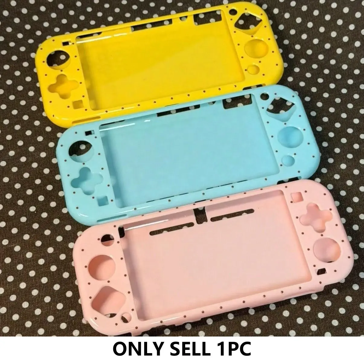 Switch Lite Dot Pattern Protective Shockproof Case, Transparent Glitter Full Coverage Shell, Durable PC Hard Cover for Switch Lite, Accessories