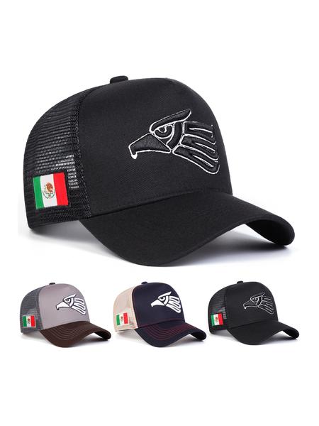 Mexican Eagle Design Baseball Cap, Graphic Trucker Hat, Adjustable Outdoor Sun Protection Hat, Casual Daily Use Unisex Cap for Men & Women