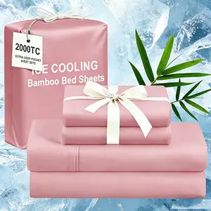 Extra Deep Bamboo Cooling Bedding, Breathable & Cooling Hotel Luxury Bed Sheets Set For Child, Easy & Secure Fit - Soft, Wrinkle Free & Comfy Kids Sheet With 15" Deep Pocket, Ultra-Soft & Machine Washable Children's Bedding, Kids Room Decor