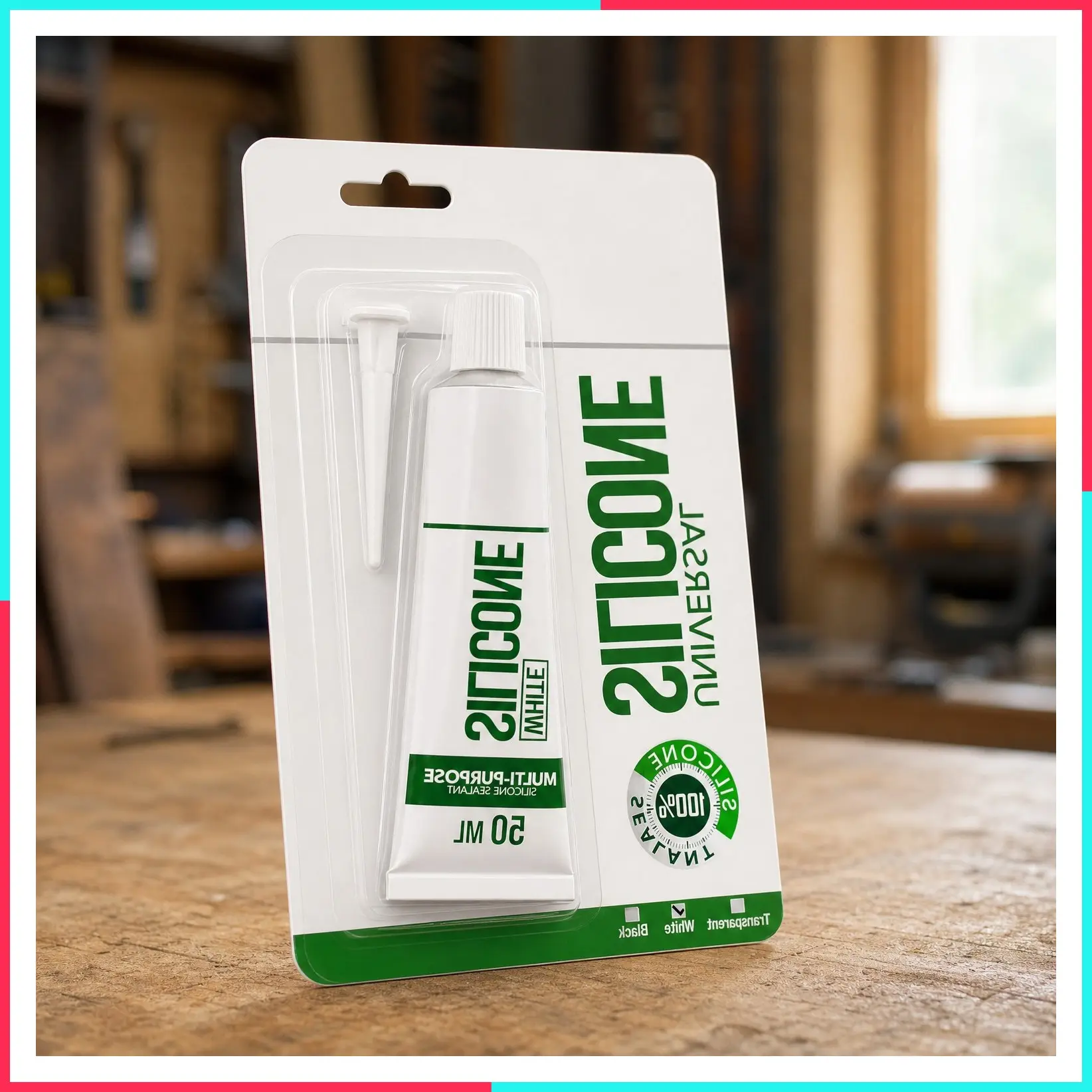 White Flexible Waterproof Silicone Caulk Tube – No Gun Needed