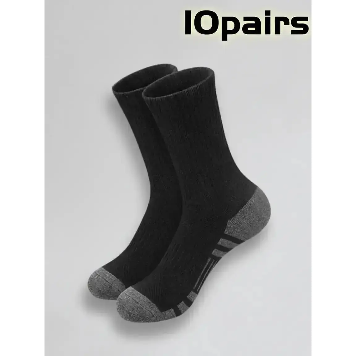 10 Pairs Unisex Work Socks, Tubesocks, Breathable Soft Comfort, Patchwork Design, Sporty Style, All Seasons Wear, Casual & Sports