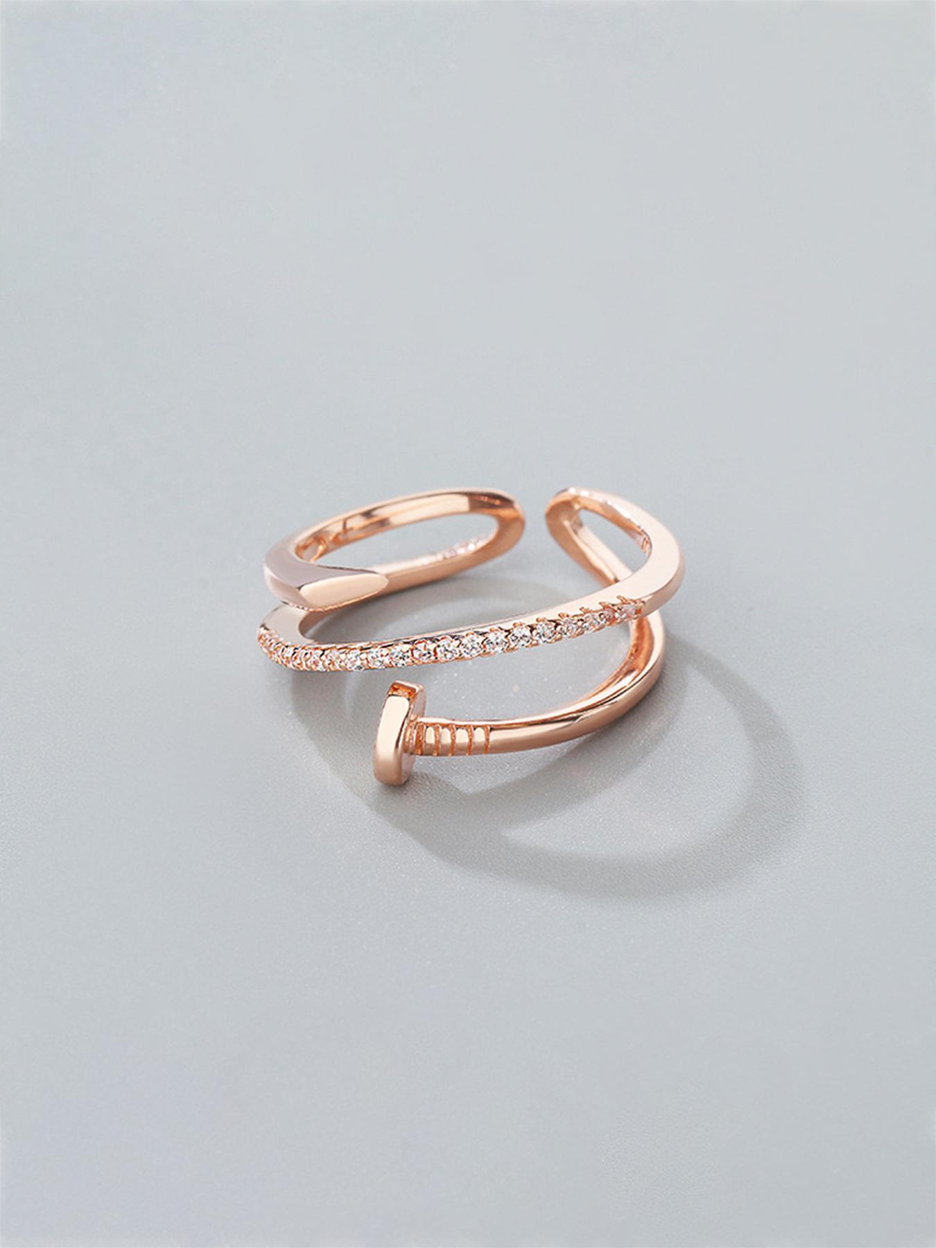 925 Sterling Silver Fashionable Wrap Nail Design Ring, Fashion Jewelry for Party, Daily Clothing Decor, Trendy All-match & Exquisite Jewelry for Birthday Gift, Elegant Everyday Ring, Elegant Casual Ring, Statement Rings