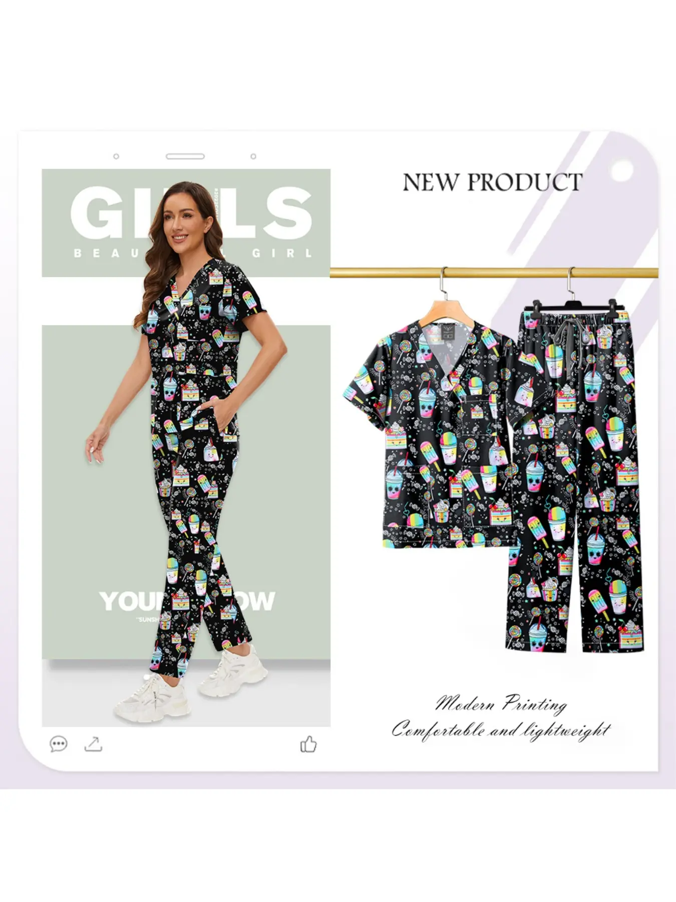2026 New Summer Women's Patient Clothing Beauty Hospital Daily Practical Customer Uniform Confinement Center Patient Short Sleeve Pants Two-piece Set